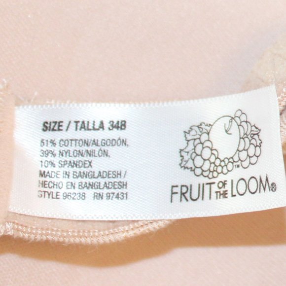 Fruit Of The Loom Tan Wire free Bra Size 34B - Picture 6 of 9